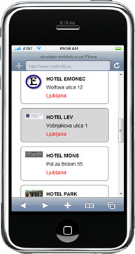 mobilni brskalnik Mobiinfo, ogled ponudbe